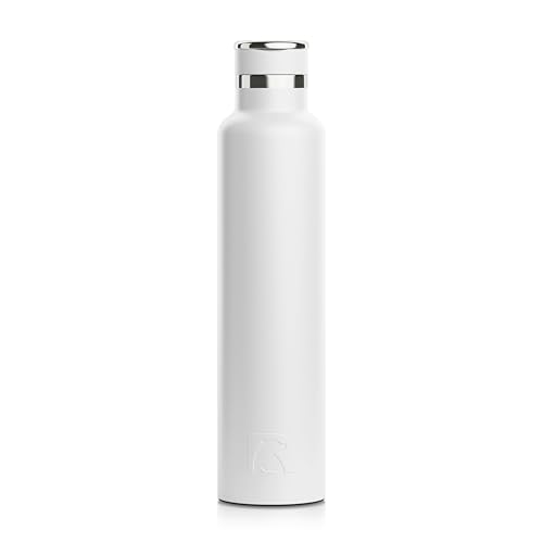 RTIC 26oz Journey Water Bottle Ceramic Lined Metal Stainless Steel Vacuum Insulated, BPA Free, Reusable, for Water, Hot and Cold Drinks, Travel, Sports, Camping, White