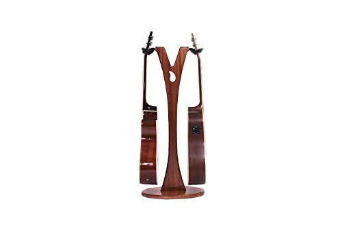 Ruach GS-1 Double support en bois pour guitare acoustique et électrique Acajou - Les Beatles, Paul McCartney, John Lennon, RIngo Starr, George Harrison Ruach GS-1 Double support en bois pour guitare acoustique et électrique Acajou