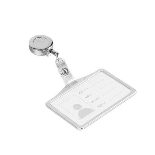 Aluminum Alloy Work Name Card 10pcs Fashion Metal Card Cover Case Bank Business Work Holder with ABS Retractable Badge Reel Lanyard Credit ID Bag