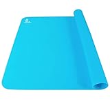 Super Kitchen Food Grade Non-stick Silicone Pastry Mat - For Heat Resistant Nonskid Table Mat,Silicon Baking Mat, Dough Rolling mat,Countertop Protector, Pie and Fondant Mat 23.6''15.75'' (Blue)