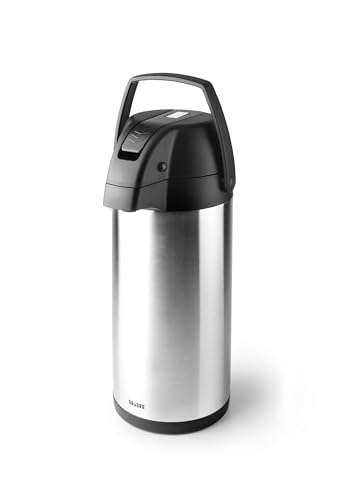 BALSAT Termo Air Pot de Ibili, Acero Inoxidable - Mantiene la Temperatura de Bebidas Hasta 24 Horas - Ideal para Café, Té y Otras Bebidas Calientes o Frías (3L)