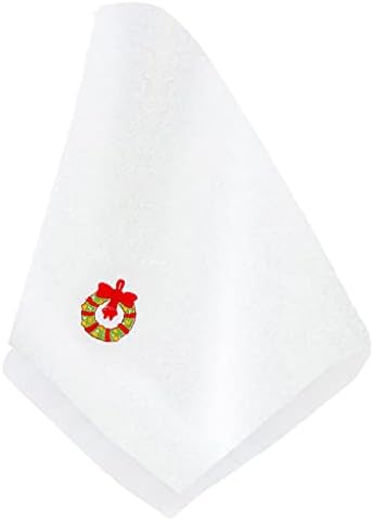 Stebcece ✪ Christmas Hand Towel Washcloth 13 x 18 inch 100% Pure Cotton Towels Bathroom Decorative Dish Towels Santa Claus Pattern Design Travel Gift