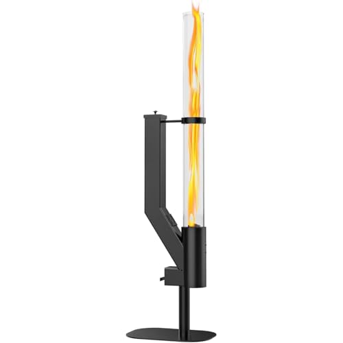 Estufa de pellets de madera de 64 pulgadas, torre de llama de tubo de vidrio giratorio de bajo humo, hoguera de pellets para acampar al aire libre, Patio, jardín, Picnic