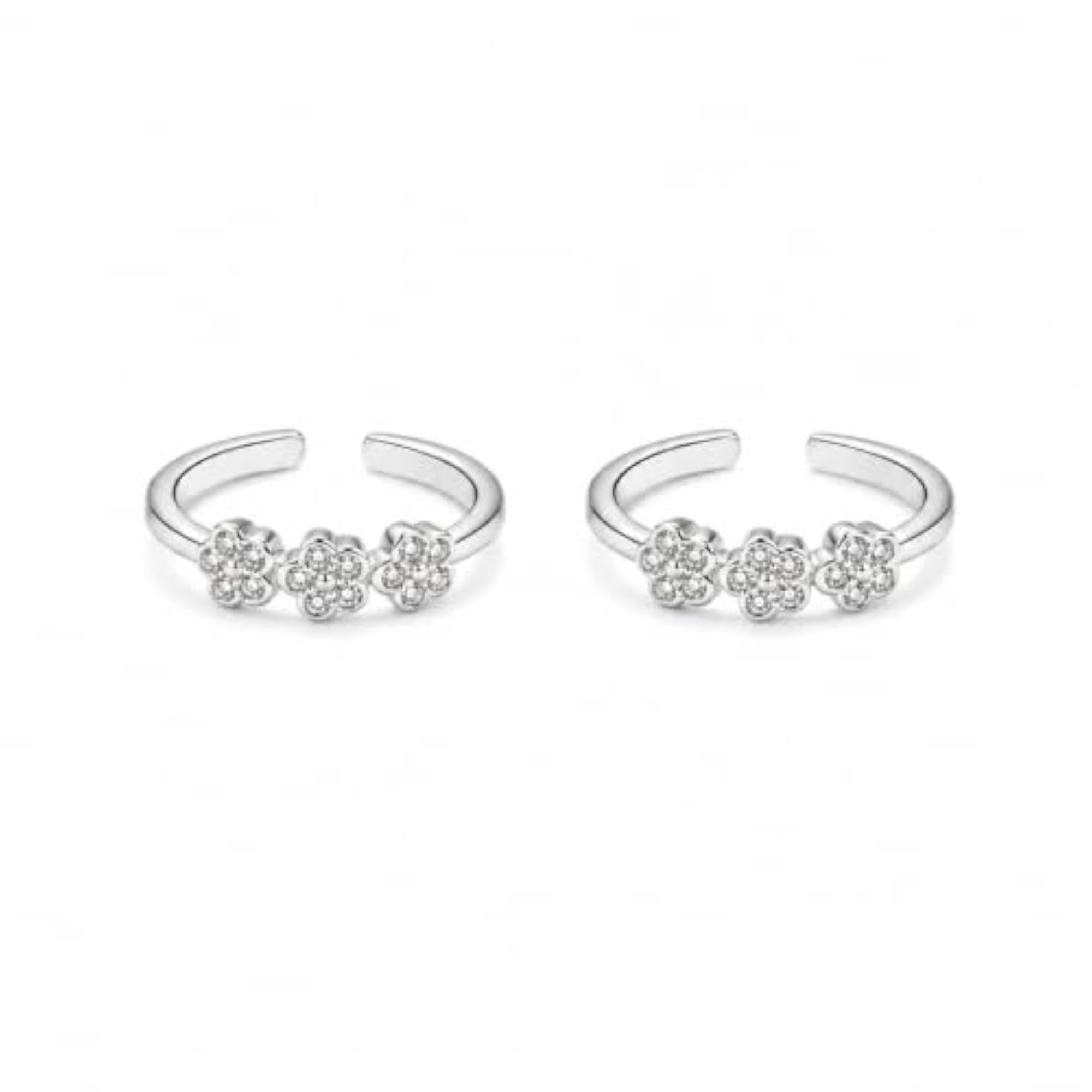 Women's 925 Sterling Silver Blossom Trio Toe Ring