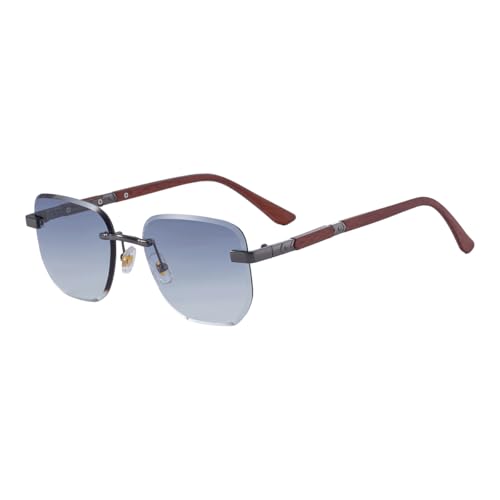 Lunettes de soleil pour hommes et femmes sans monture en métal