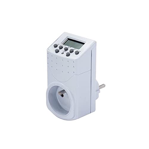 CHACON Programmateur Digital avec Prise FR - 140 programmes - 2000W - Blanc