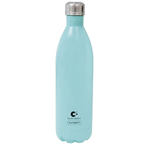 Image of Clay Craft Vacbott Vaccum Bottle, 500 ml Stark Double Walled 24 Hours Hot and Cold Water Bottle, 1 Piece| Leak Proof | Office Bottle | Gym | Home | Kitchen (Sky Blue)