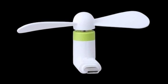 Image of Duxk-1 No /Pc /Quantity of Mini Type-C -2-Blade High Speed USB Mobile Cooler Fan Support with All Android Type-C Smatphones with OTG Function (Any Colour As Per Availblity) (White)