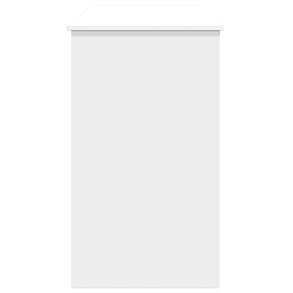 Tocador con espejo blanco de madera, cristal, 100 x 45 x 76 cm, espacio de maquillaje con cajón, espacio de almacenamiento para dormitorio, baño, niña, habitación juvenil