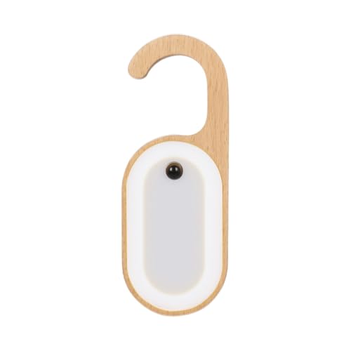 Leapair Hotel Door Sign Night Light with Motion Sensor Reusable Message Board Doorknob Lamp Wooden Finish LED Light for Bedroom Bathroom Rechargeable Hook Design 1-Pack