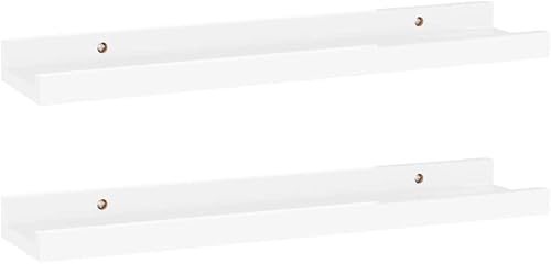 Miniatura 3 de Estante flotante de pared, juego de 2 estantes flotantes para pared, estante flotante extremo montado en la pared para dormitorio, baño, sala de