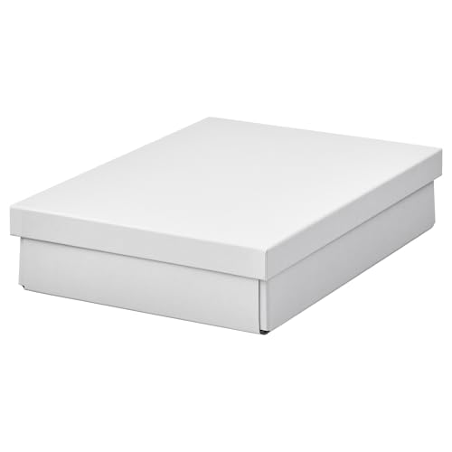 ProTuning FJÄDERHARV Storage box with lid, white, 25x35x8 cm