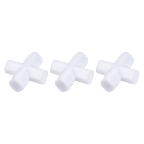 YOKIVE 3 Pcs Magnetic Stir Bar, PTFE Coated Cross Type Stirrer | Great for Lab Liquid Solution Stirring Mixing Spinning(White, 1-Inch)