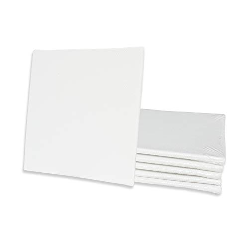 Eono Canvas Panels 10cm x 10cm Conjunto de 6 piezas en blanco 100% algodón