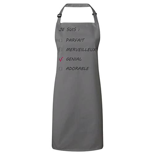 Tablier cuisine premium homme Je suis Génial à cocher