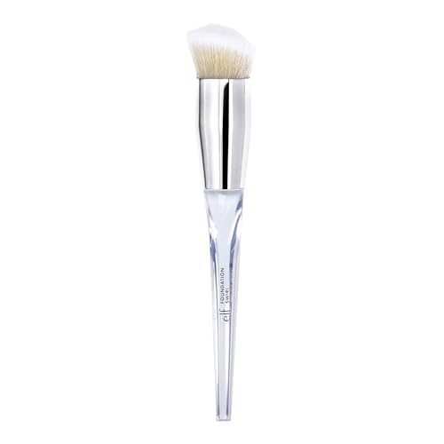e.l.f. Precision Swirl Foundation Brush, Blends Liquid Foundation Smoothly onto Skin, Triangular Handle for Ultimate Control, Vegan & Cruelty-Free