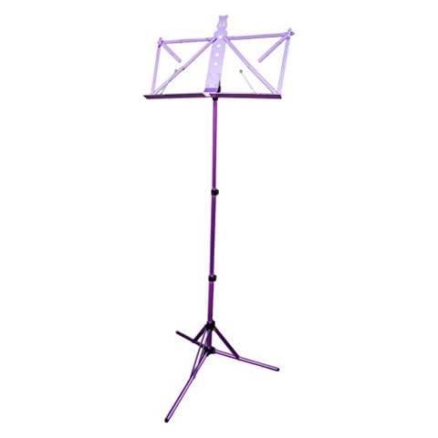 Paititi Brand New Strong Durable Adjustable Folding Music Stand with Carrying Bag-Purple Cover