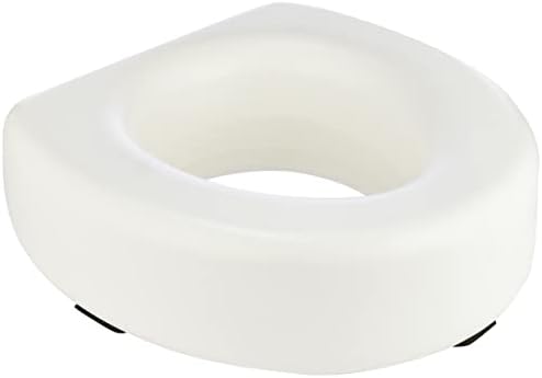 HealthSmart Raised Toilet Seat Riser That Fits Most Standard Bowls for Enhanced Comfort and Elevation with Slip Resistant Pads, 15x15x5, New and Improved
