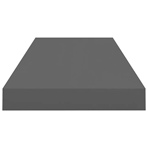 Bibliothèque murale design moderne gris brillant premium 60cm - 8