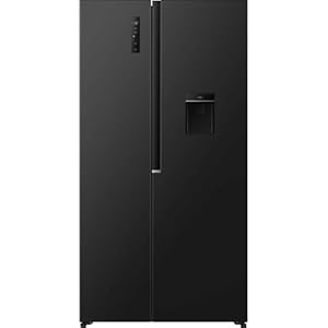 Fridgemaster American Fridge Freezer - Black - E Rated
