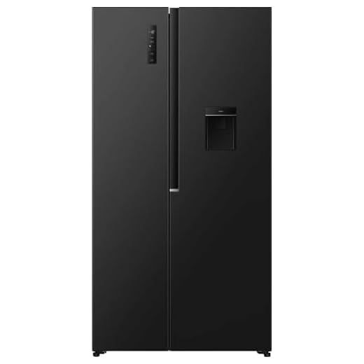 Fridgemaster American Fridge Freezer - Black - E Rated