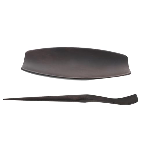 BRIGHTFUFU Wooden Tea Ceremony Utensils Tea Scoop Leaf Holder Nonstick Spoons Loose Tea Storage Kung Fu Tea Set Accessories Home Dec