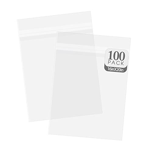 Golden State Art, Pack Of 100, Acid-Free 16 3/8X20 1/8 Inch Crystal Clear Storage Bags Sleeves For 16X20 Pictures/Photos/Mats #TOP22