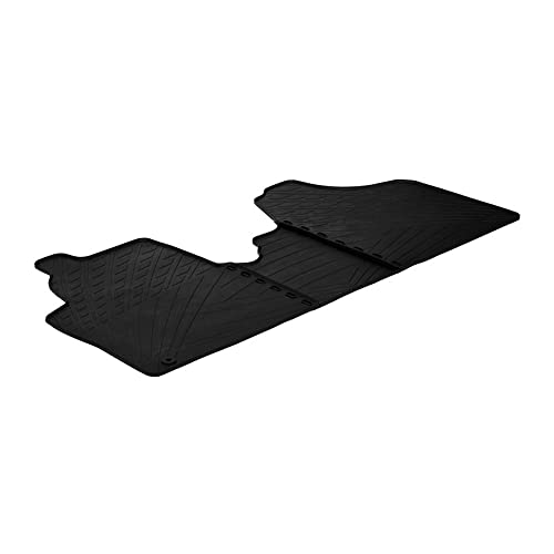 Gledring Set tapis de caoutchouc compatible avec Citroen Jumpy / Peugeot Expert / Fiat Scudo 2007-2016 (TK profil 3-pièces + clips de montage), Noir