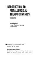 Hardcover Introduction to Metallurgical Thermodynamics 2ED Book