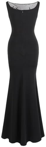 ANGEL FASHIONS Women's Sheer Gold Sequined Black Splicing Evening Dress2