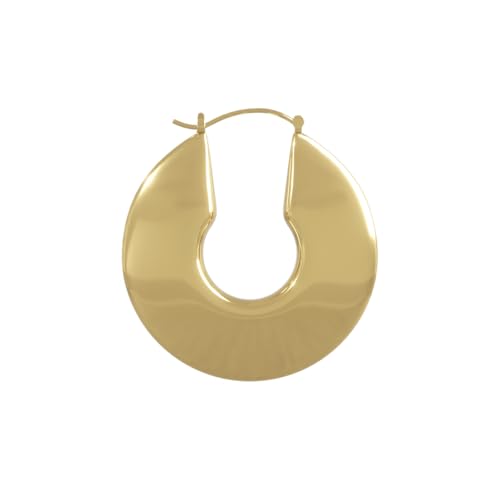 18K Gold Plated Sterling Silver Posts Oval Chunky Hoop Earrings For Women2