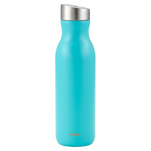 Smidge 500ml Stainless Steel Water Bottle - BPA-Free Insulated Water Bottle - Lightweight 245g with Leak Proof & Portable Design - Thermal Water Bottle for Hot & Cold Drinks - Aqua