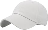 KB-LOW WHT Classic Cotton Dad Hat Adjustable Plain Cap. Polo Style Low Profile (Unstructured)