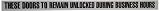 Don-Jo DD-3 Rectangle Door Decal, Legend"These Doors to Remain Unlocked During Business Hours", 24"