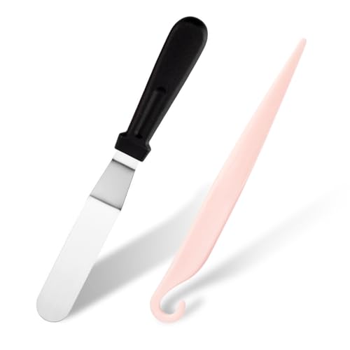 Palette Knife Cake Decorating Tool Set – Stainless Steel 6-inch Spatula for Smoothing Icing and Pastries + 1 Cake Lifter