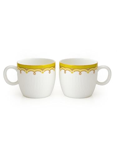 Image of Clay Craft Fine Ceramic Gold Printed Coffee /Tea Cups Set of 6-200 ml Each - Barrel 1406