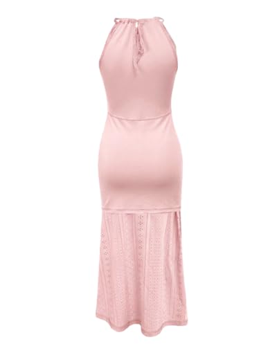 Image of CHICME Womens Summer Halter Ruched Bodycon Long Dresses