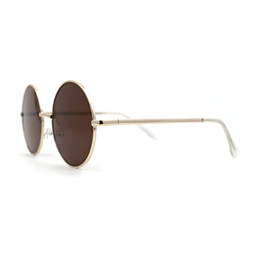 SA106 Classic Iconic Hippie Large Circle Lens Round Metal Sunglasses3