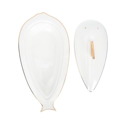 Assiette à poisson céramique blanche multi-usage facile à nettoyer à table - 2