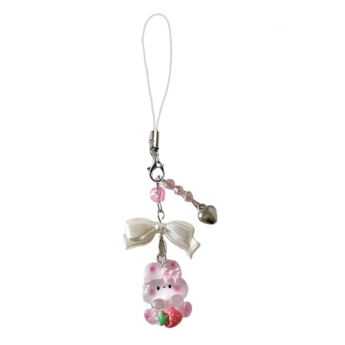 JSGHGDF Sweet Cool Bowknot Phone Chain Lovely Pendant Keychain Detachable Phone Lanyard Backpack Decoration Keyholder