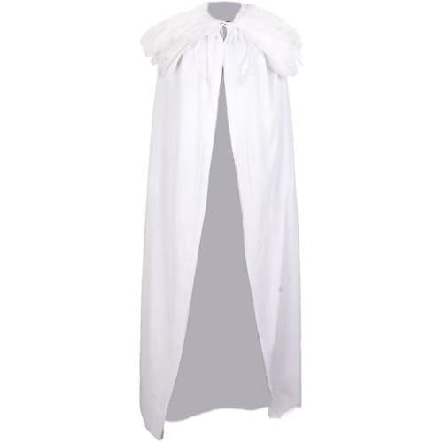 Ppmter Capa Gótica con Cuello De Plumas, Capa Larga De Plumas para Halloween, Accesorios para Disfraces De Brujas Vampiro para Cosplay
