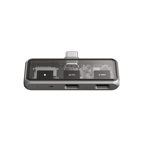 SATEHCI Mobile XR Hub, Adaptador USB-C, Carga de 100W, Transferencia de Datos a 10Gbps, Salida de...