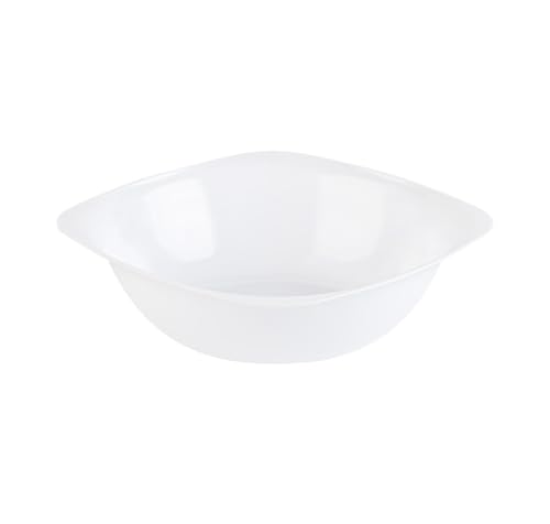 EcoQuality 6 oz White Plastic Square Bowls - Disposable Plastic Dessert Bowls, Ice Cream Bowl, Sundae Bowl, Heavy Duty Plastic Soup Bowls for Baby Showers, Weddings, Birthday Party, Receptions (20)