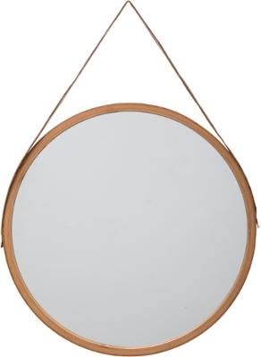 Image secondaire de AC-Déco Miroir Rond avec Anse RT Cadre en Bambou - Beige - D 38 Cm - Cirila