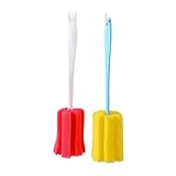 Cepillo de Esponja for Limpieza de Cocina, Ideal for Botellas de Vino, café, té, Vasos, Colores aleatorios.(Red,2pcs)