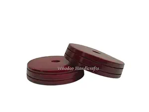 Woodco Handicrafts Rosewood Round Wooden Gatta/Dowels for Fixing Curtain Bracket,Hanger and Other Wall Hanging Items with Center Hole for Screw Pack of (08pices)