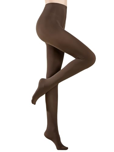 Image of MANZI Tights for Women Solid Color Pantyhose Colored Semi Opaque Footed Tights Soft Stretch High Waist Stockings 70 Denier