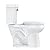 17" Round Two-Piece Toilet with Side Flush Lever – White Ceramic & PP Seat, Compact Design for Small Bathrooms, Round Toilets for Bathrooms with 1.28 GPF Water-Saving Flush "