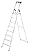 Produktbild Hailo Stehleiter StandardLine 8 Stufen, belastbar bis 150 kg, große Leiter aus Aluminium mit Ablage & Stabiler Holmführung, klappbare Aluleiter rostfrei, Silber, Aktuelles Modell L60, Made in Germany