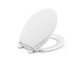 Kohler K-78052-0 Rutledge Round Toilet Seat, with Grip-Tight Bumpers, Quiet-Close Seat, Quick-Release Hinges, Quick-Attach Hardware, No Slam Toilet Seat, White